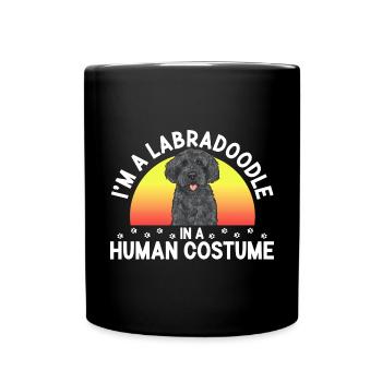 Labradoodle Dog - Full Colour Mug - black - Front