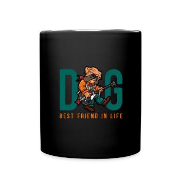 Pug Dog Dog Meilleur ami dans la vie - Mug uni - noir - Devant