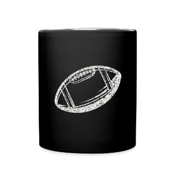 Umriss eines American Football`s - Tasse einfarbig - Schwarz - Vorne