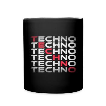 Techno Rave Festival Electro Musik Raver - Tasse einfarbig - Schwarz - Vorne