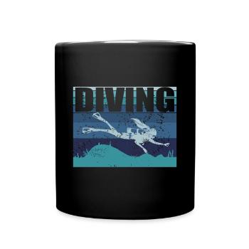 Taucher Tauchen Design Schnorcheln - Tasse einfarbig - Schwarz - Vorne