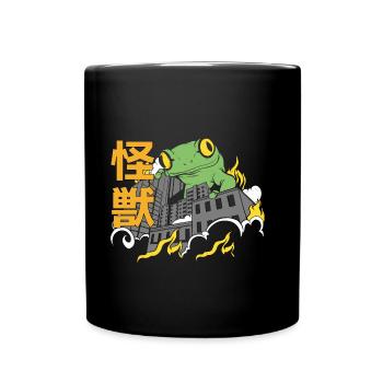 Dinosaure géant Coucher de soleil japonais - Mug uni - noir - Devant