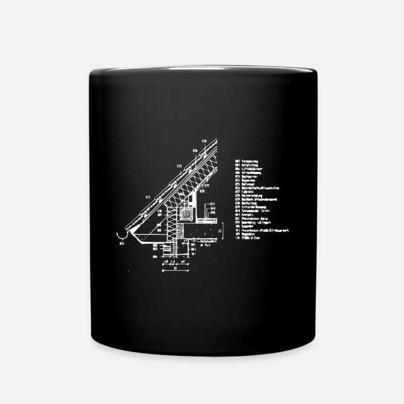 Chef de chantier couvreur Spengler Dessinateur - Mug uni - noir