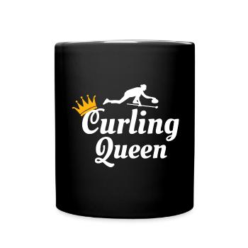 Stone Curling Queen Winter Ice Sport Curler Funny - Tasse einfarbig - Schwarz - Vorne