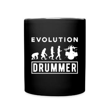 Evolution de l’homme Drums Band Retro Vintage Drummer - Mug uni - noir - Devant