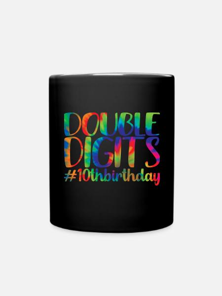 Cadeau de 10e anniversaire, 10 ans, pour garçons et filles - Mug uni - noir