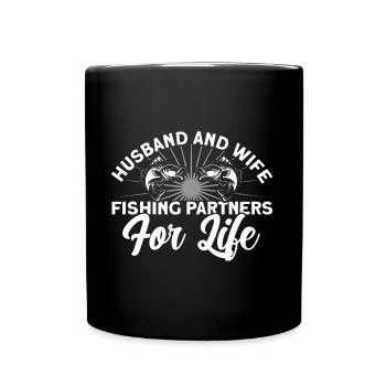 Husband and wife as fishing partners Fishing Gesche - Full Colour Mug - black - Front