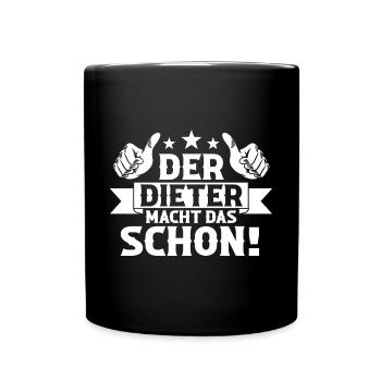 Dieter - Tasse einfarbig - Schwarz - Vorne