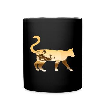 Serval Katze - Tasse einfarbig - Schwarz - Vorne
