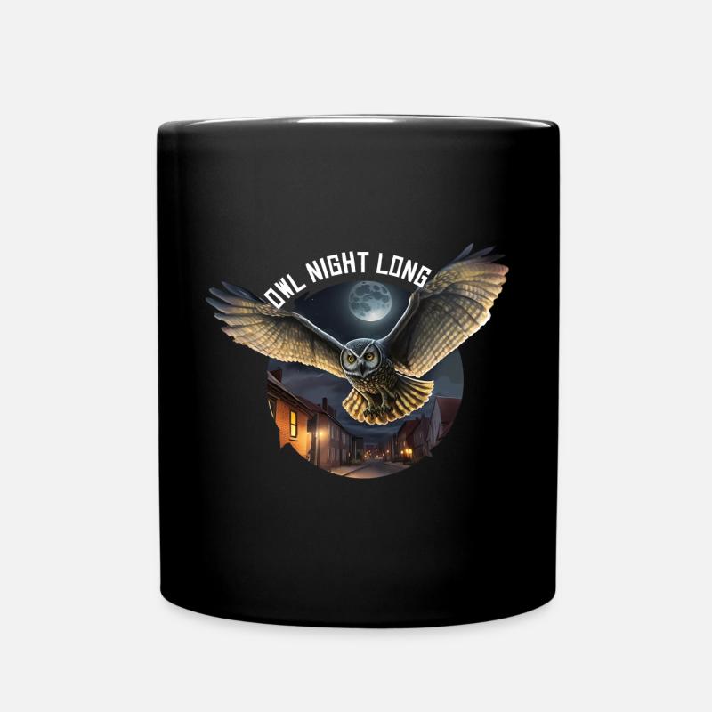 Owl Night Long Nachteule Eule Nachtdienst - Tasse einfarbig - Schwarz