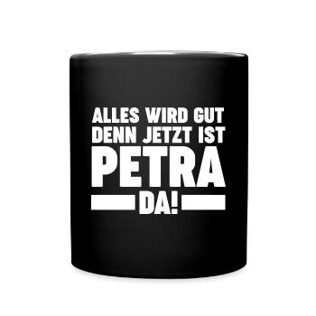 Name Petra - Tasse einfarbig - Schwarz - Vorne