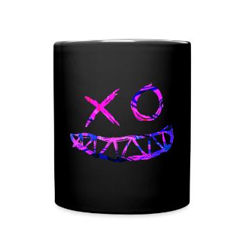 Zwinker Smiley - Rave - Tasse einfarbig - Schwarz - Vorne