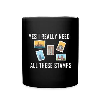 Stamp collecting - Full Colour Mug - black - Front