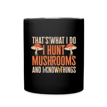 Mushroom picking Mushroom picking Mushrooms Foraging - Full Colour Mug - black - Front