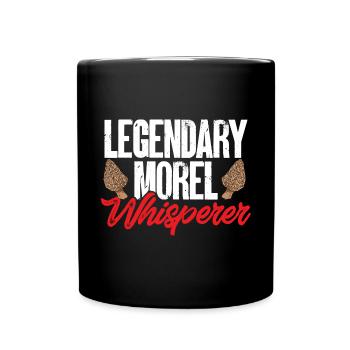 Mushroom hunting, mushrooms, morels, mushroom picking, foraging - Full Colour Mug - black - Front