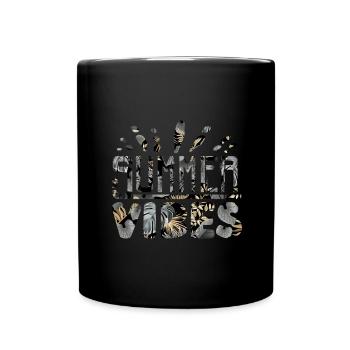 Summer Vibes Strand Urlaub - Tasse einfarbig - Schwarz - Vorne