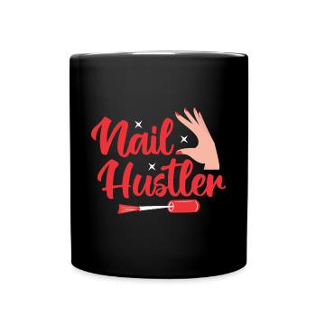 Nagellack Nageldesign Manicure Nagelstudio Nails - Tasse einfarbig - Schwarz - Vorne
