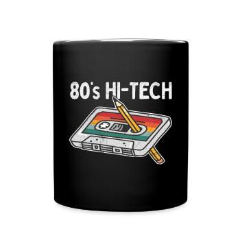 80er Jahre 90er Jahre Kassette Stift Retro Lustig - Tasse einfarbig - Schwarz - Vorne