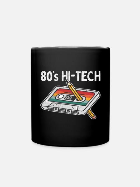 80er Jahre 90er Jahre Kassette Stift Retro Lustig - Tasse einfarbig - Schwarz