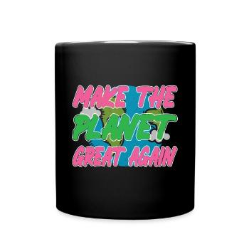 Eco-friendly Earth Planet Save Earth Day - Full Colour Mug - black - Front