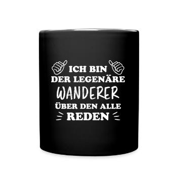 Wanderer Outdoor Lustiger Spruch Wandern Geschenk - Tasse einfarbig - Schwarz - Vorne