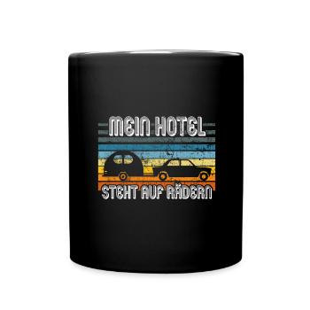 Wohnwagen Hotel Camping - Tasse einfarbig - Schwarz - Vorne
