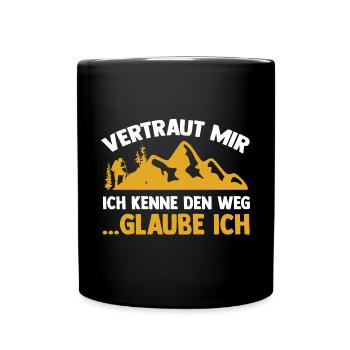 Bergsteiger Wald Bergwandern Wanderer Wandern - Tasse einfarbig - Schwarz - Vorne