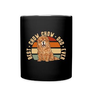 Chow Chow Hund - Tasse einfarbig - Schwarz - Vorne