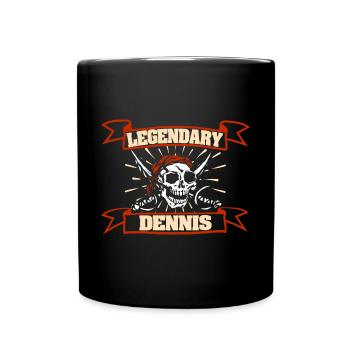 Piratenkopf Dennis - Tasse einfarbig - Schwarz - Vorne