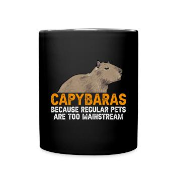 Capybara Nagetier - Tasse einfarbig - Schwarz - Vorne