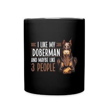 Doberman Pinscher Chien Dobie - Mug uni - noir - Devant