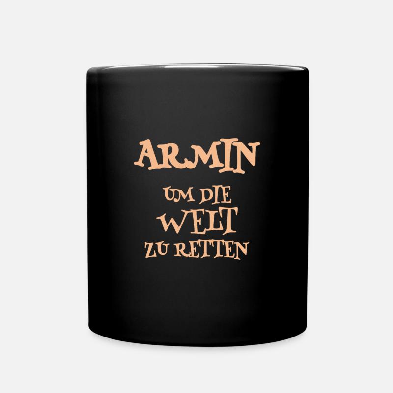 Geschenk für Armin - Tasse einfarbig - Schwarz