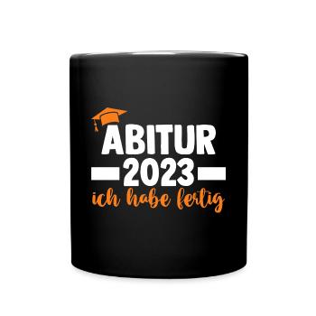 Abiturienten Abschluss 2023 Abitur - Tasse einfarbig - Schwarz - Vorne