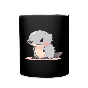 Cute Mongoose - Full Colour Mug - black - Front