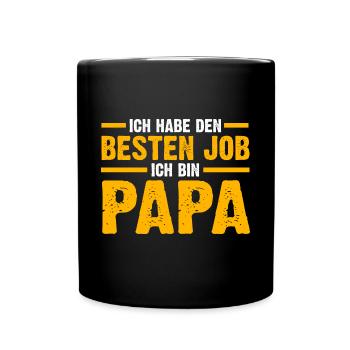 Vater Vatertag Papa - Tasse einfarbig - Schwarz - Vorne