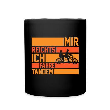 Fahrrad Radfahrer Tandem - Tasse einfarbig - Schwarz - Vorne