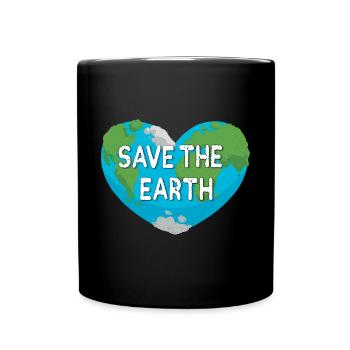 Save the Earth - Erde retten! - Tasse einfarbig - Schwarz - Vorne