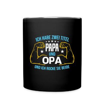 Papa Opa Vatertag Geschenk Weihnachten Funshirt - Tasse einfarbig - Schwarz - Vorne