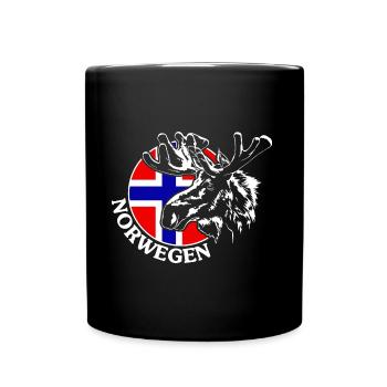 NORWEGEN Elch Tier Wildnis Wilsigns - Tasse einfarbig - Schwarz - Vorne