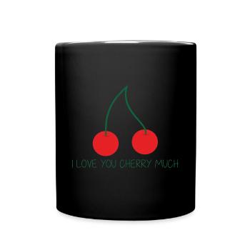 I love you cherry much - Full Colour Mug - black - Front
