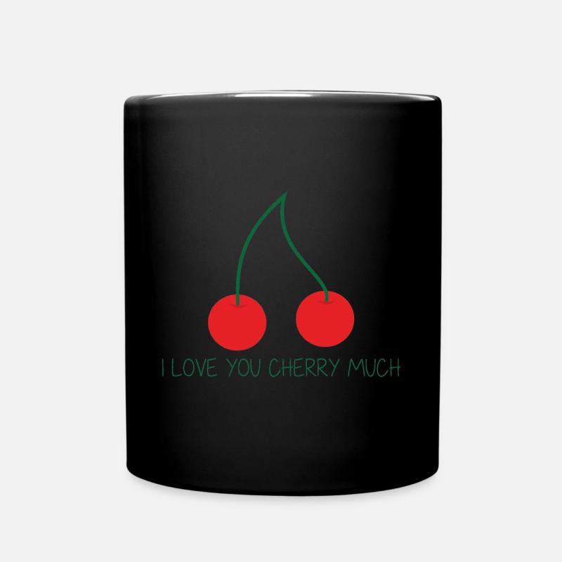 Je t’aime beaucoup cerise - Mug uni - noir