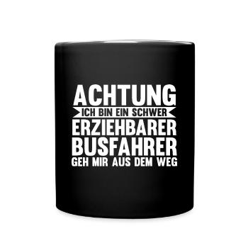 Bus Busfahrer - Tasse einfarbig - Schwarz - Vorne