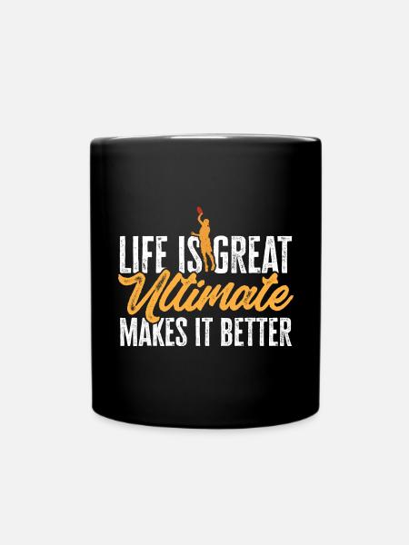 Ultimate Frisbee Throwing Disc - Full Colour Mug - black