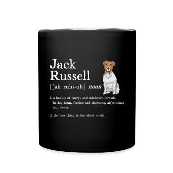 Jack Russell Terrier - Tasse einfarbig - Schwarz - Vorne