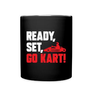 Go Kart Rennen Kartsport Karting - Tasse einfarbig - Schwarz - Vorne