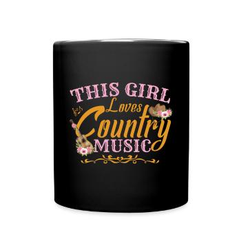 Dieses Mädchen liebt Country-Musik - Tasse einfarbig - Schwarz - Vorne