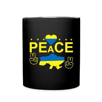 Amour Paix Libérez le drapeau de l’Ukraine - Mug uni - noir - Devant