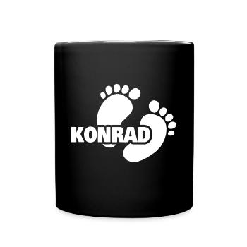Geburt Konrad - Tasse einfarbig - Schwarz - Vorne
