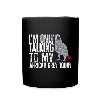 Graupapagei African Grey Parrot Papagei - Full Colour Mug - black - Front