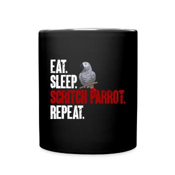 Graupapagei African Grey Parrot Papagei - Full Colour Mug - black - Front